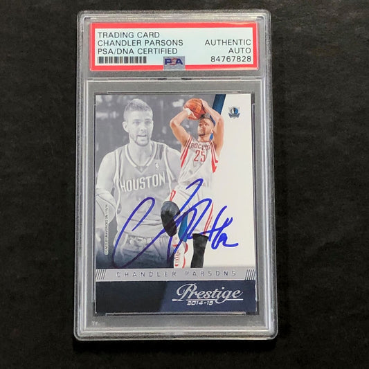 2014-15 Panini Prestige #116 Chandler Parsons Signed Card AUTO PSA/DNA Slabbed M
