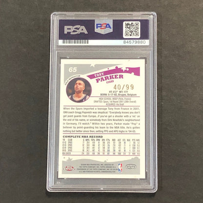 2005-06 Topps #122 Tony Parker Signed Card AUTO PSA Slabbed Autographed Spurs