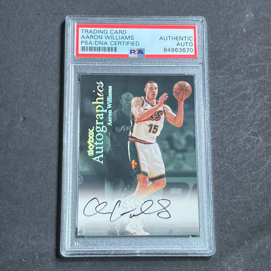 1999 Skybox Aaron Williams Signed Card AUTO PSA Slabbed Sonics