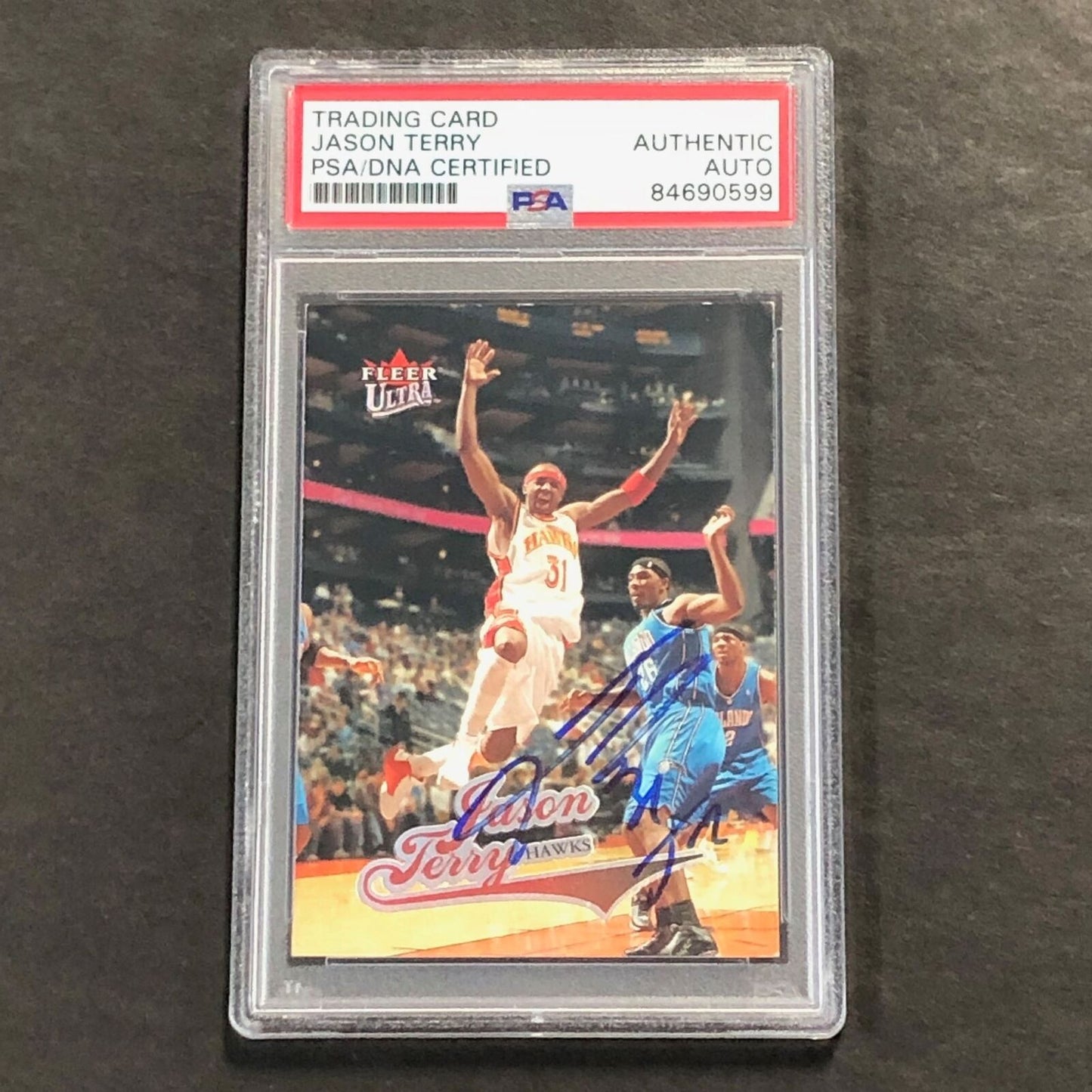 2004-05 Fleer Ultra #36 Jason Terry Signed Card AUTO PSA Slabbed Hawks