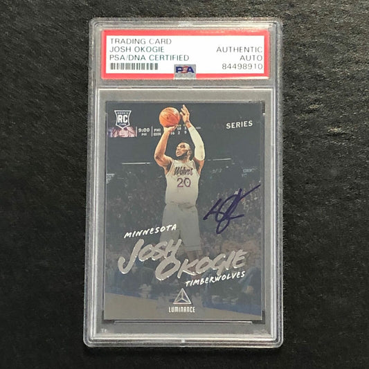 2018-19 Panini Chronicles Luminance #150 Josh Okogie Signed Rookie Card AUTO PSA