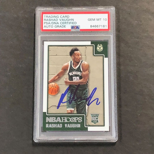 2015-16 Panini NBA Hoops #269 Rashad Vaughn Signed Card AUTO 10 PSA Slabbed RC R