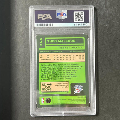 2020-21 Panini Chronicles Classic #642 Theo Maledon Signed Card AUTO PSA/DNA Sla