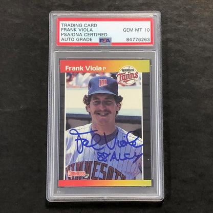 1989 Donruss Baseball #237 Frank Viola Signed Card PSA Slabbed Auto Twins