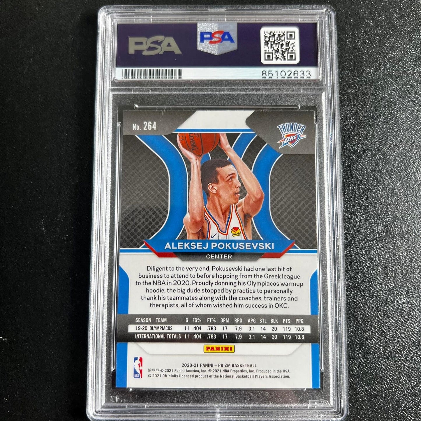 2020-21 Panini Prizm #264 Aleksej Pokusevski Signed Card AUTO PSA Slabbed RC Thu