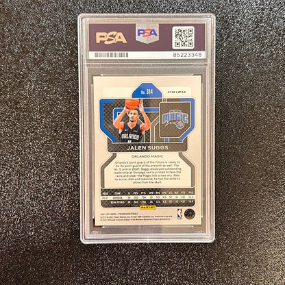 2021-22 Panini Prizm Broken Glass #314 Jalen Suggs Signed Card AUTO PSA Slabbed