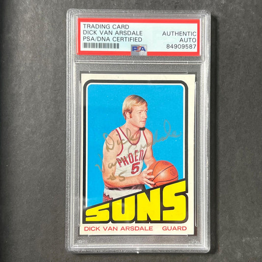 1971-72 Basketball Card #85 Dick Van Arsdale Signed AUTO 10 PSA Slabbed Suns