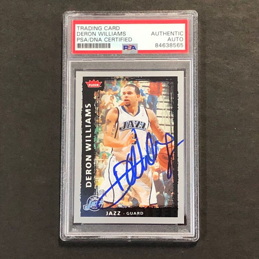 2008-09 Fleer #123 Deron Williams Signed Card AUTO PSA Slabbed Jazz