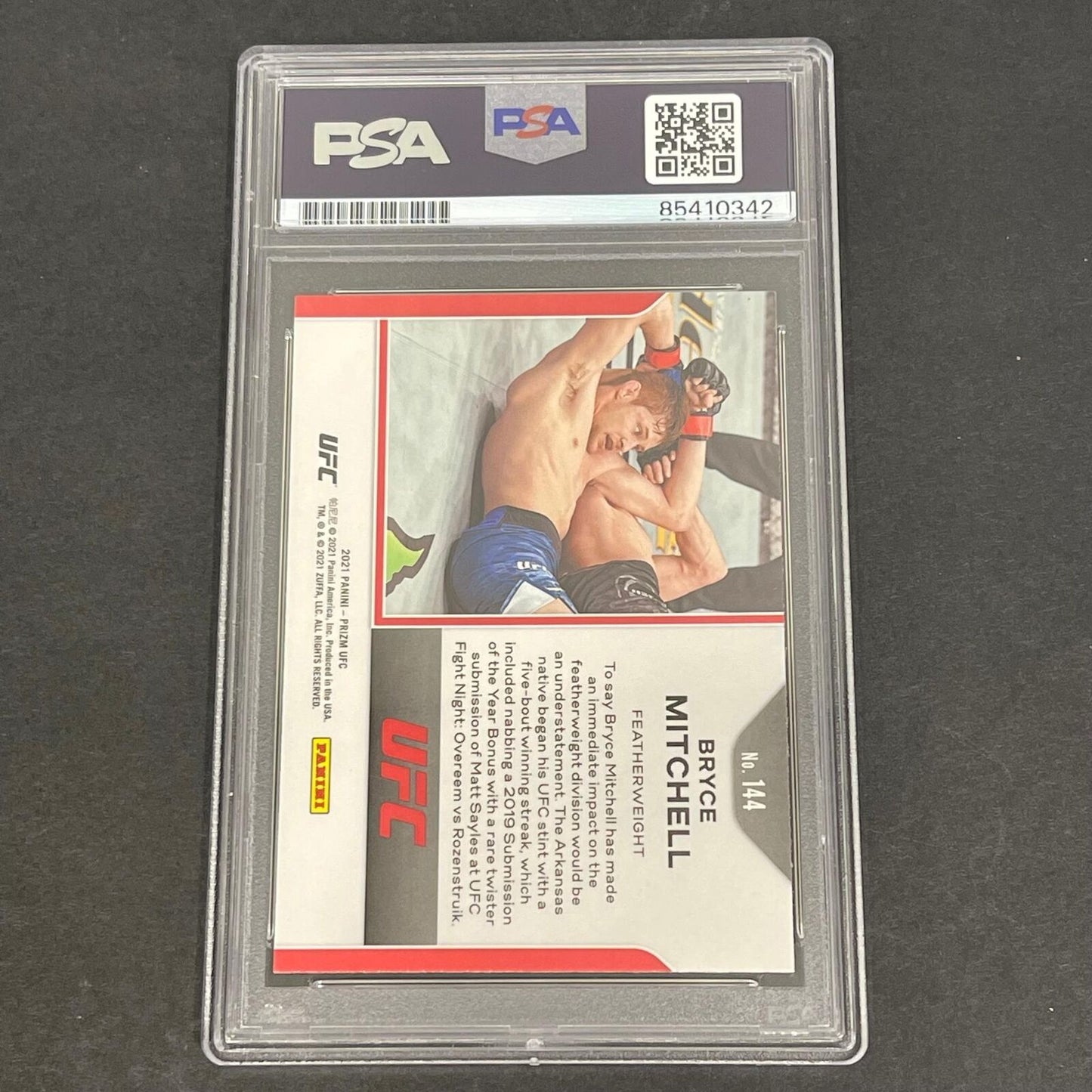 2021 Panini Prizm #144 Bryce Mitchell Signed Card Slabbed PSA/DNA UFC Autographe