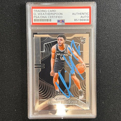 2019 Panini Prizm #285 Quinndary Weatherspoon Signed Card AUTO PSA/DNA Slabbed R
