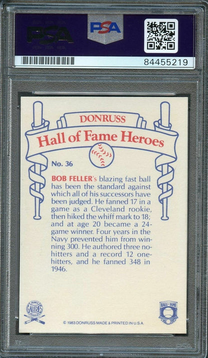 1983 Donruss#36 Bob Feller Signed Card PSA Slabbed Auto Cleveland