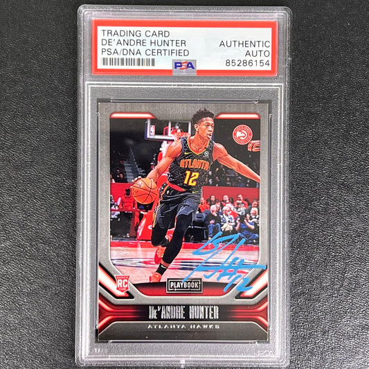 2019-20 Panini Chronicles Playbook #182 De'Andre Hunter Signed Card AUTO PSA/DNA