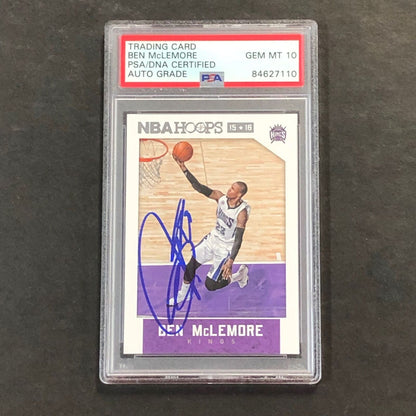 2015-16 NBA Hoops #215 Ben McLemore Signed Card AUTO 10 PSA Slabbed Kings