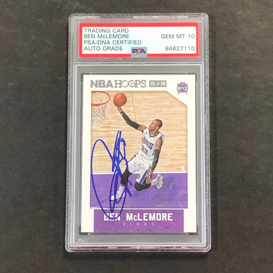 2015-16 NBA Hoops #215 Ben McLemore Signed Card AUTO 10 PSA Slabbed Kings