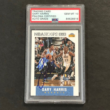 2015 NBA Hoops #31 Gary Harris signed Auto 10 Card PSA/DNA Slabbed Nuggets