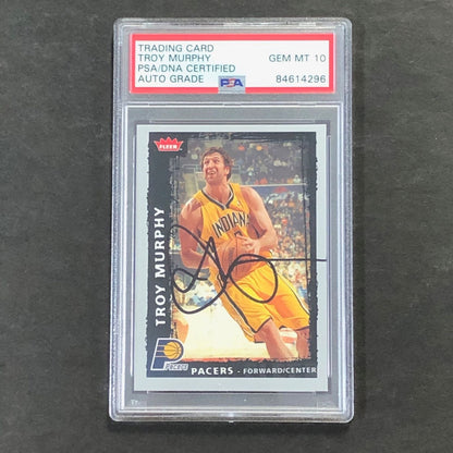 2008-09 Fleer Basketball #60 Troy Murphy Signed Card AUTO 10 PSA Slabbed Pacers