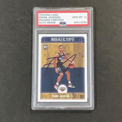 2017-18 NBA Hoops #281 Frank Jackson Signed Card AUTO 10 PSA Slabbed RC Pelicans