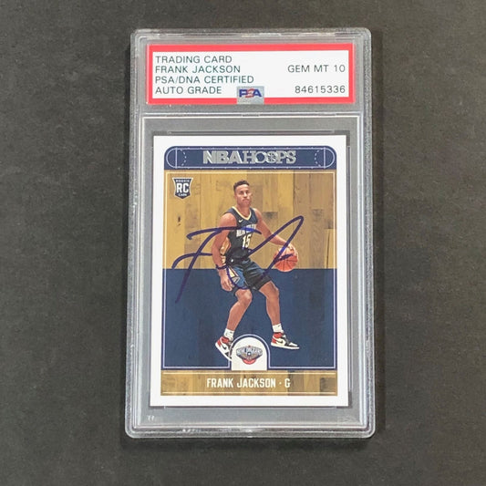 2017-18 NBA Hoops #281 Frank Jackson Signed Card AUTO 10 PSA Slabbed RC Pelicans