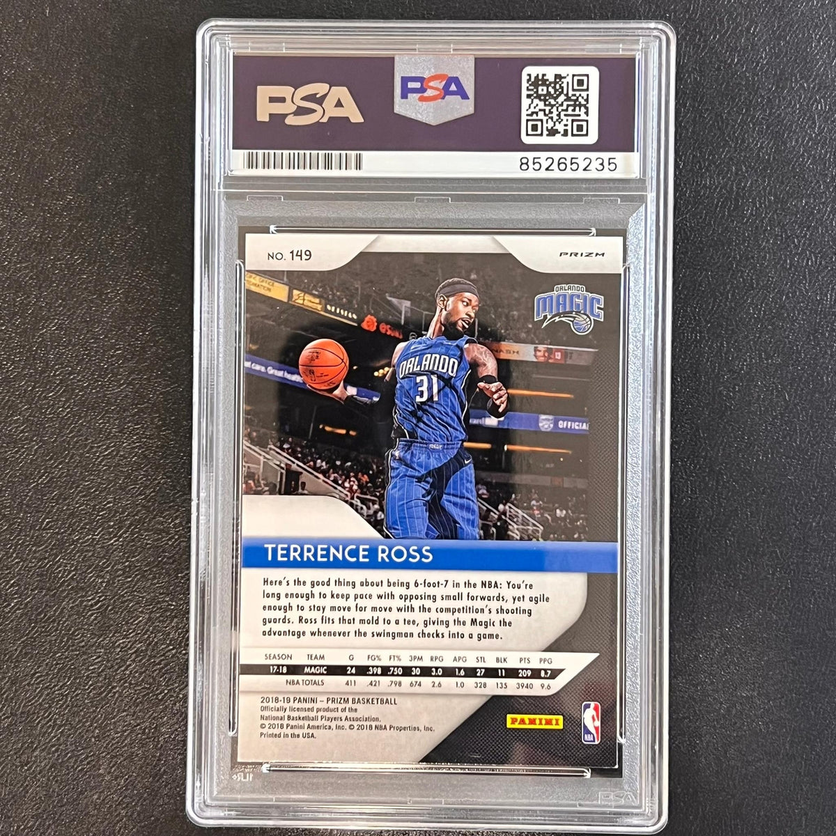 2018-19 Panini Prizm #149 Terrence Ross Signed Card AUTO PSA Slabbed Magic
