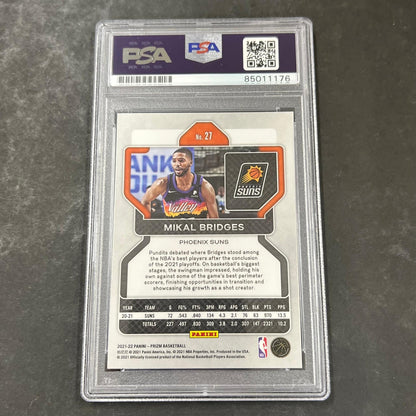 2021-22 Panini Prizm #27 Mikal Bridges Signed Card AUTO PSA Slabbed Suns