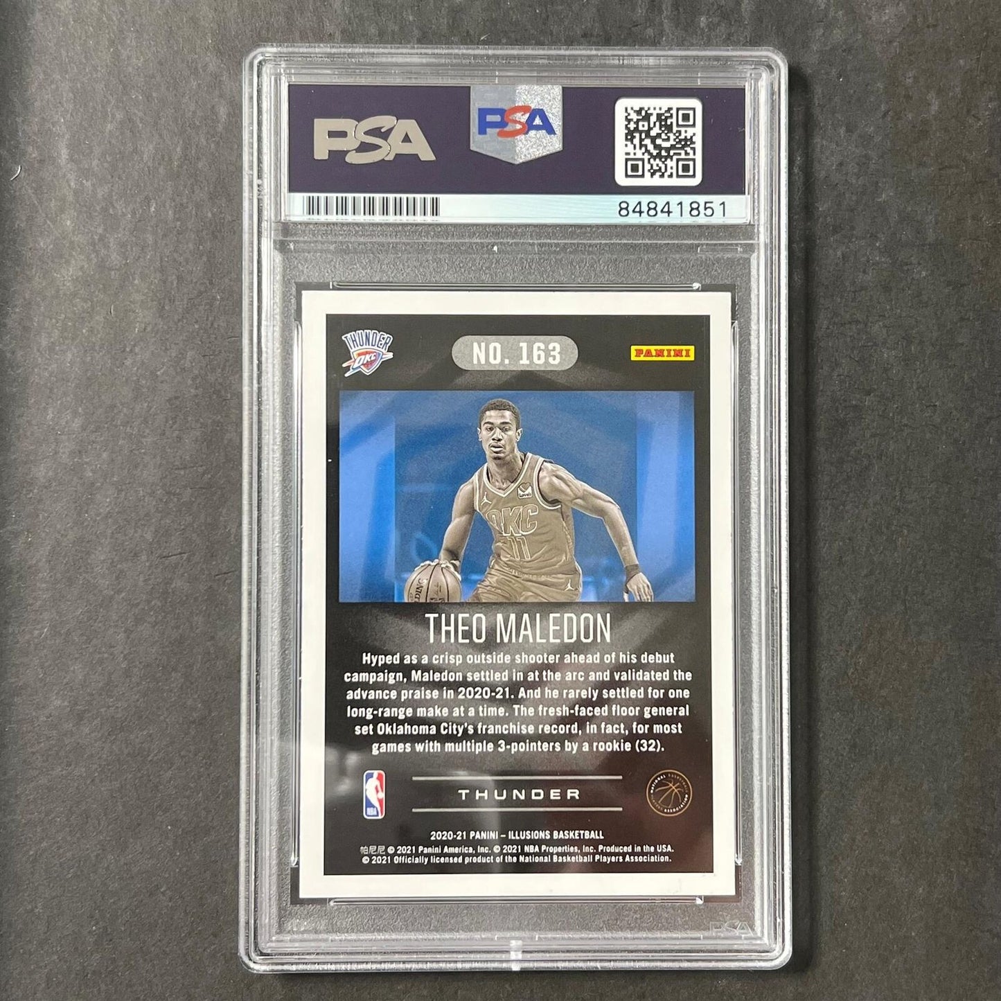 2020-21 Panini Illusions #163 Theo Maledon Signed Card AUTO PSA/DNA Slabbed RC T