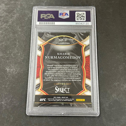 2021 Panini Select #47 Khabib Nurmagomedov Signed Card PSA Slabbed
