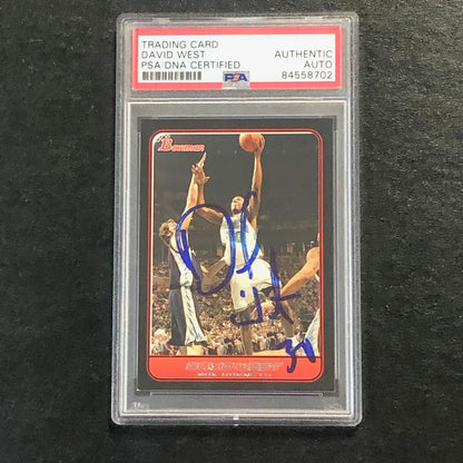 2007-08 Bowman #89 David West Signed Card AUTO PSA Slabbed Hornets