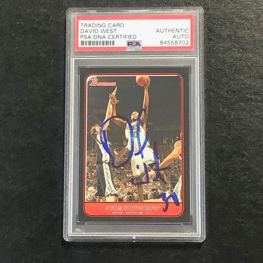 2007-08 Bowman #89 David West Signed Card AUTO PSA Slabbed Hornets