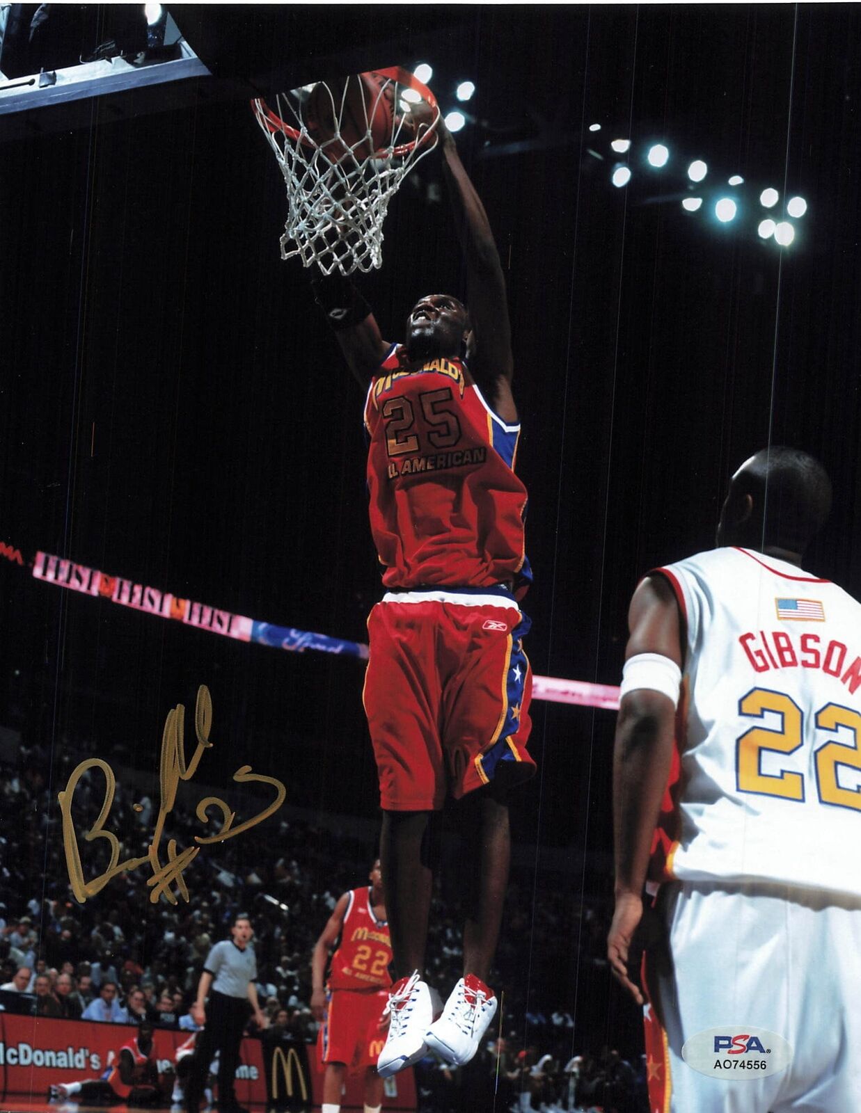 Al Jefferson signed 8x10 PSA/DNA McDonalds All American Autographed