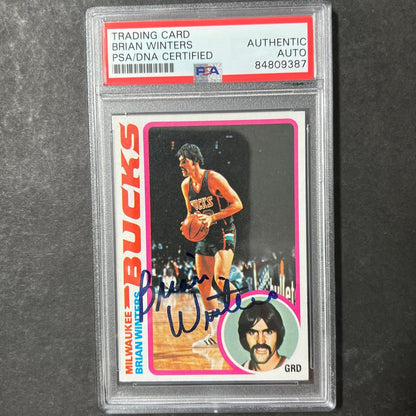 1977-78 Topps #76 Brian Winters Signed Card AUTO PSA Slabbed Bucks