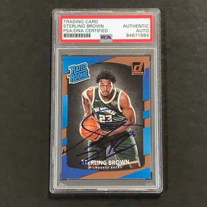 2017-18 Donruss Rated Rookie #165 Sterling Brown Signed Card PSA/DNA Slabbed RC