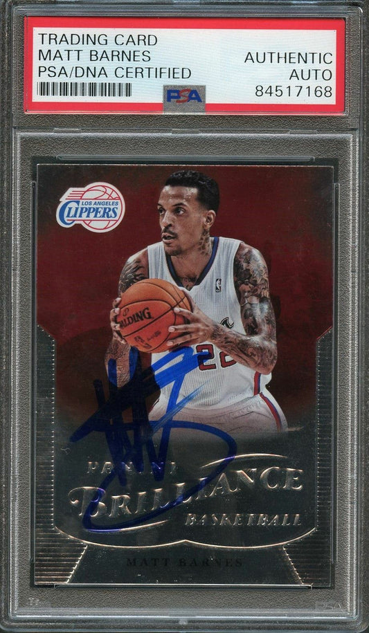 2012-13 Panini Brilliance #92 Matt Barnes Signed Card AUTO PSA Slabbed Clippers