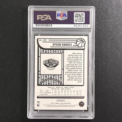 2022-2023 Panini Hoops #238 Dyson Daniels Signed Card AUTO 10 PSA Slabbed RC Pel