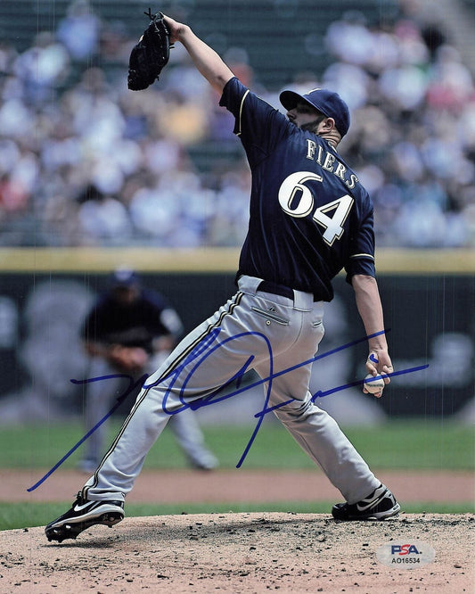 Mike Fiers signed 8x10 photo PSA/DNA Milwaukee Brewers Autographed