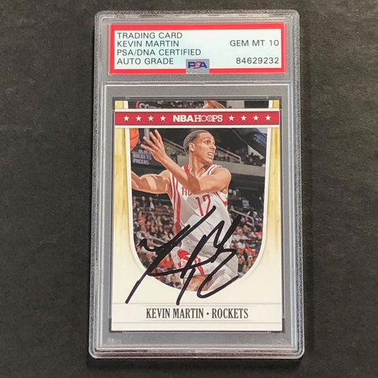 2011-12 NBA Hoops #73 Kevin Martin Signed Card AUTO 10 PSA Slabbed Rockets