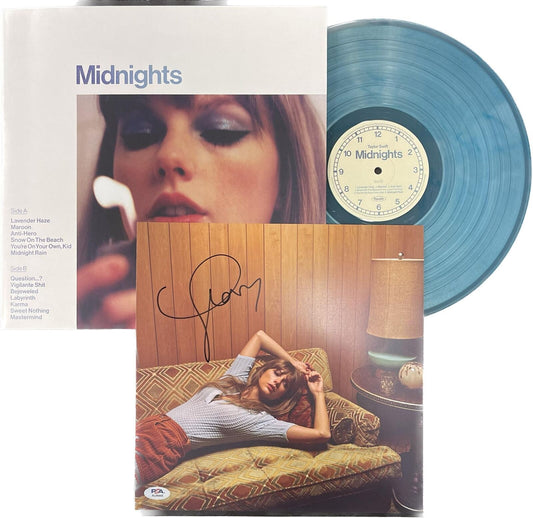 Taylor Swift Signed Moonstone Vinyl Insert PSA/DNA Autographed Midnights