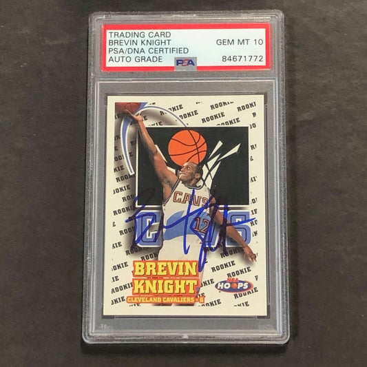 1997-98 NBA Hoops #183 Brevin Knight Signed Card AUTO 10 PSA RC Rookie Card Slab