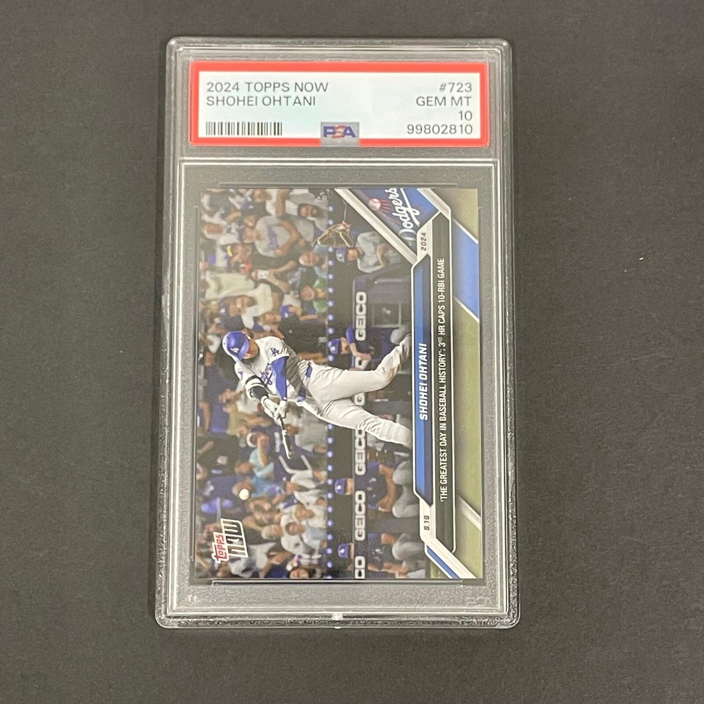 2024 Topps Now #723 Shohei Ohtani PSA GEM MT 10 Dodgers