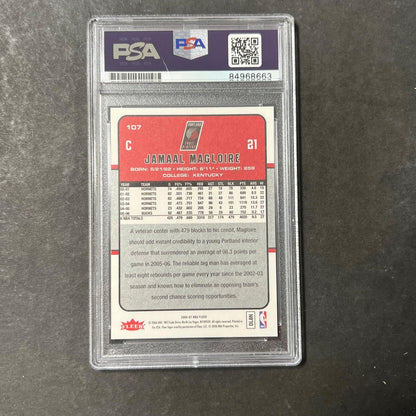 2006-07 Fleer #21 Jamaal Magloire Signed Card AUTO PSA Slabbed Blazers