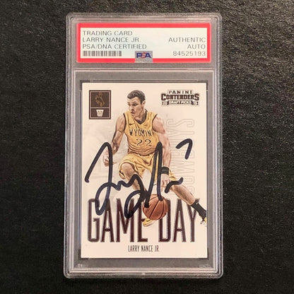 2015-16 Contenders Draft Picks #45 Larry Nance Jr. Signed Card AUTO PSA Slabbed