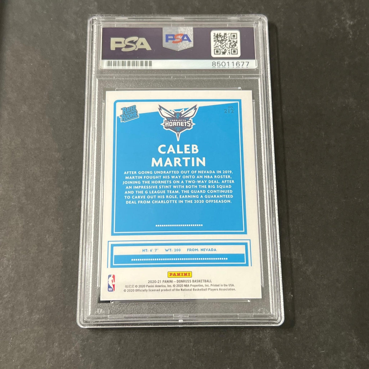 2020-21 Donruss Rated Rookie #212 Caleb Martin Signed AUTO PSA Slabbed RC Hornet