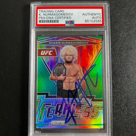 2022 Panini Prizm #11 Khabib Nurmagomedov Signed Card PSA Slabbed