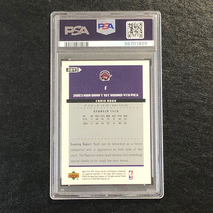 2003 Upper Deck MVP #204 Chris Bosh PSA 10 GEM MT RC Raptors