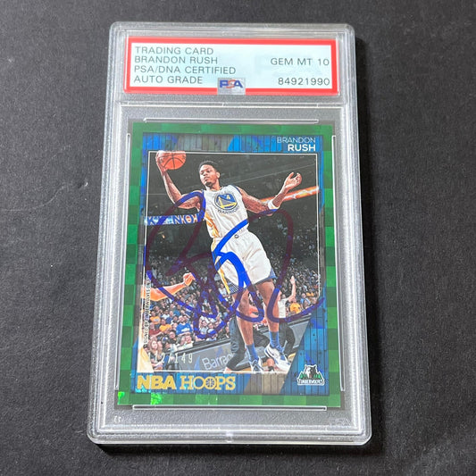 2016-17 Panini NBA Hoops #247 Brandon Rush Signed Card AUTO 10 PSA Slabbed Timbe