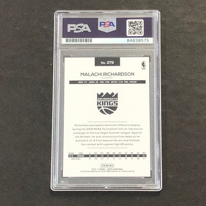 2016-17 NBA Hoops #279 Malachi Richardson Signed Card AUTO PSA Slabbed RC Kings