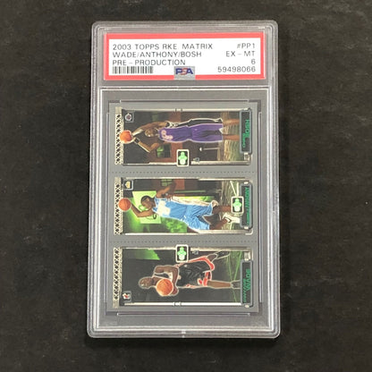 2003 Topps RKE Matrix #PP1 Wade/Anthony/Bosh PSA 6 EX-MT