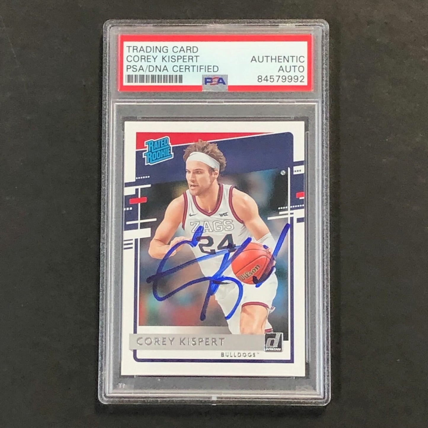 2021-22 Chronicles Donruss Rated Rookie #33 COREY KISPERT Signed Card AUTO PSA S
