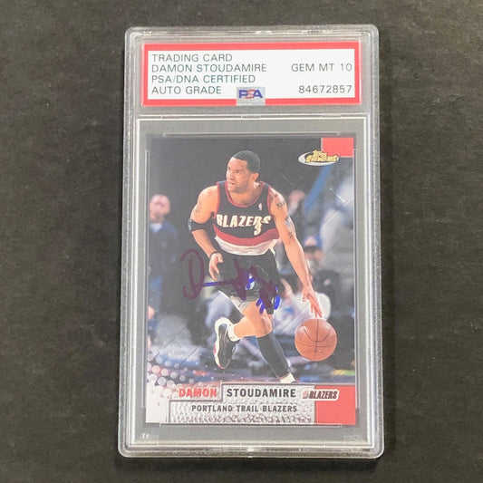 1999-00 Topps Finest Basketball #69 DAMON STOUDAMIRE Signed Card AUTO GRADE 10 P