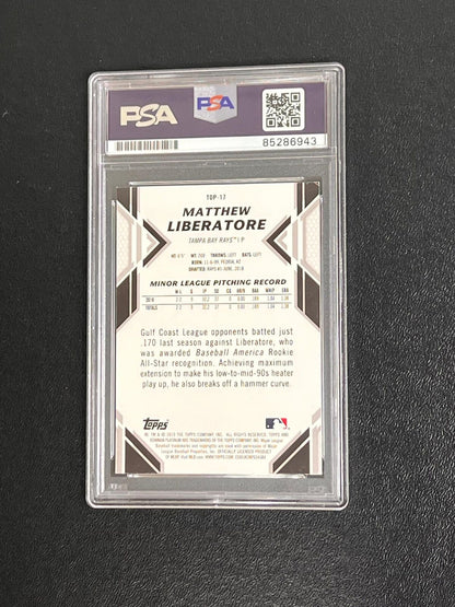 2019 Topps Bowman Platinum #TOP-17 Matthew Liberatore Signed Card AUTO PSA/DNA S