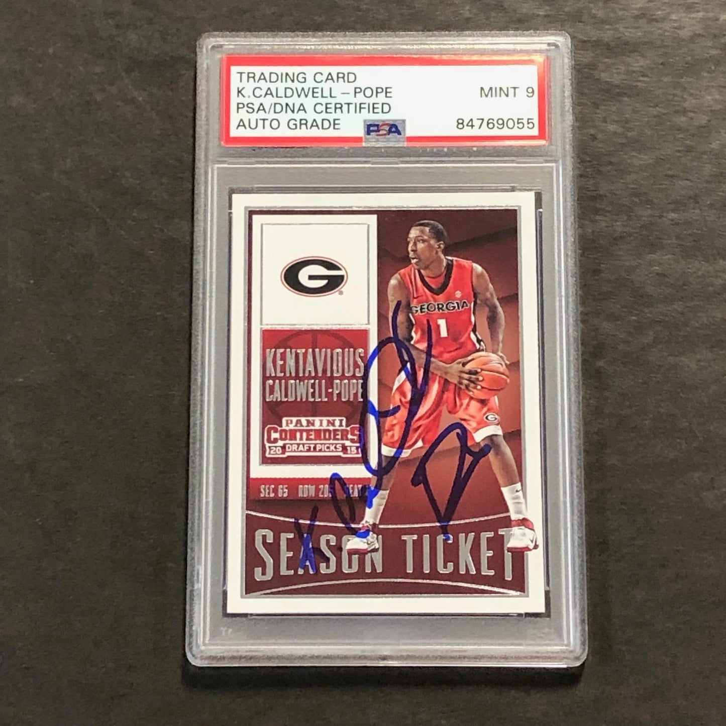 2015 Panini Contenders #56 Kentavious Caldwell-Pope Signed Card AUTO 9 PSA Slabb